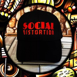 SOCIAL DISTORTION EMBROIDERED HAT BASEBALL CAP WITH ADJUSTABLE BACK