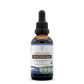 Secrets of the Tribe Rhodiola USDA Organic | Alcohol-Free Extract, High-Potency Herbal Drops | Made from 100% Certified Organic Rhodiola (Rhodiola Rosea) Dried Root 2 oz