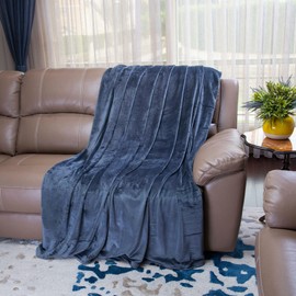 Mintra Home Throw Blanket for Couch, Soft Polyester Fleece Blanket, Cozy Lightweight Fuzzy Fall Décor Throw Blankets for Bed/Bed Cover/Couch Cover, 51” x 70” (S, Dark Grey)