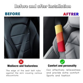 QZXIAOGU 2Pcs Suede Universal Car Seat Belt Pads Cover Compatible with Toyota TRD Camry RAV4 Corolla Tacoma Interior Accessories (T)