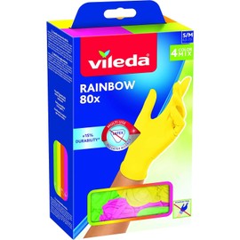 Vileda Rainbow Multi-Purpose Gloves, Nitrile, Multicoloured, S/M (Pack of 80), 80