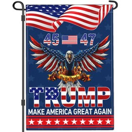 NASIAN 47th President Trump 2025 Garden Flag We Took America Back Flag Patriotic American Bald Eagle Yard Signs Garden Flags for Outside 12x18 Double Sided Outdoor House Holiday Decorations