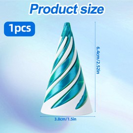 Spiral Cone Fidget Toy, 3D Printed Cone Impossible Pyramid Passthrough Sculpture Helix Pass Through Fidget Toy for Kids and Adults Stress Relaxation Random Stuff Gifts (White Green)