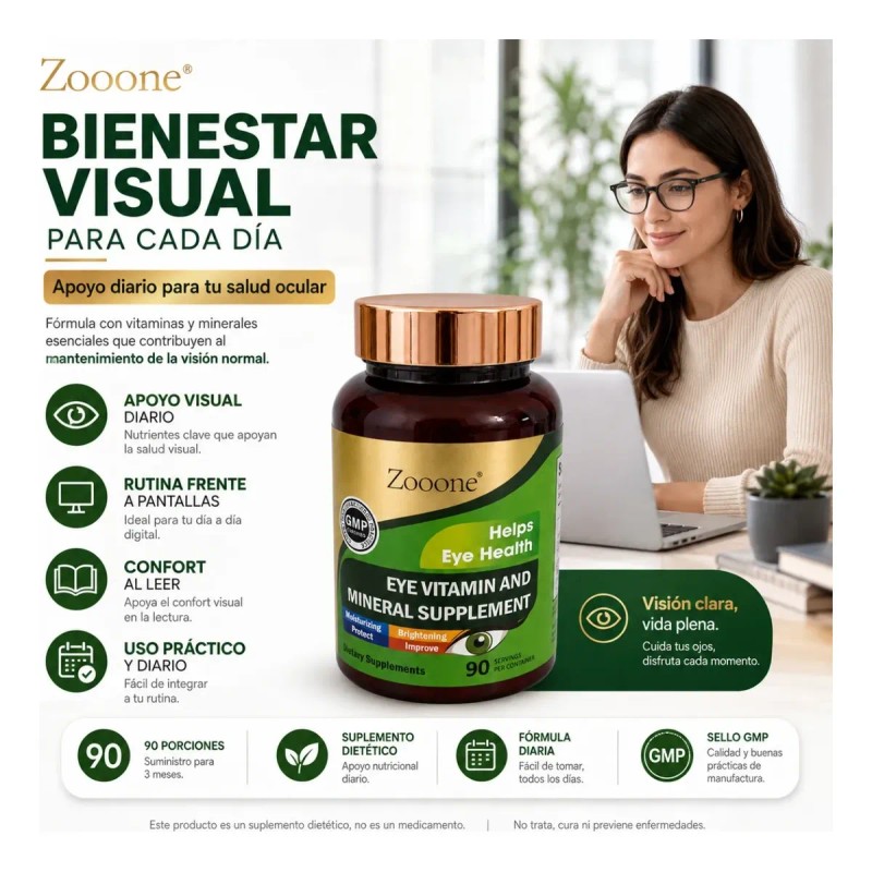 Vitaminas Para Ojos Uso Diario 90 Porciones