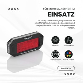 Safety Guard S, Labelling for Emergency Forces, Operations Cable, LED Equipment, LED Signal Light for Body, Personal Protection, Accessories for Fire Brigade, Police and Rescue Service (Orange)