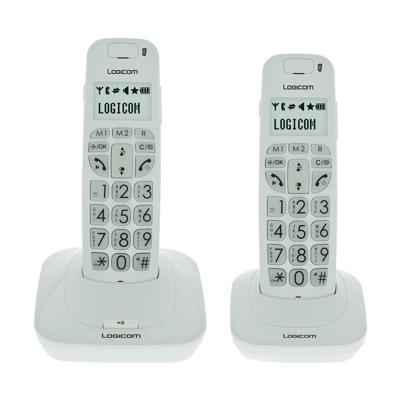 LOGICOM Comfort 250 Duo Cordless Phones Touch Screen White