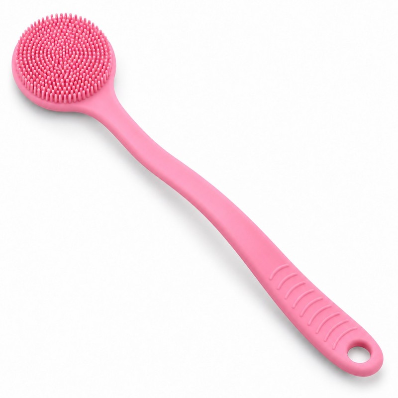 Silicone Back Scrubber for Shower – Long Handle Bath Body