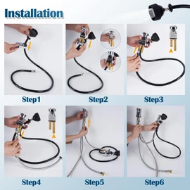 Salon Shampoo Bowl Faucet Vacuum Breaker Kit, Salon Faucet for Shampoo Bowl,Hair Salon Sink Sprayer Hose Set