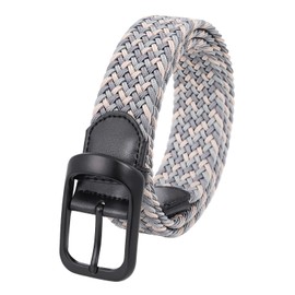 Lovionus89 Men's Golf Belt, Width 3.4 cm, Adjustable Woven Braided Stretch Belt for Casual Jeans, Grey Khaki