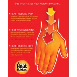 HEAT HOLDERS Plain Thermal Gloves - Men's Sizes | Warmth for a Cold Winter - Multiple Colours, S/M & L/XL (Charcoal, Small/Medium)