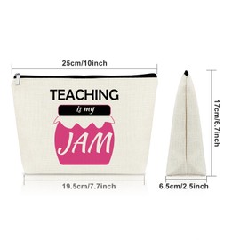 Teacher Makeup Bag Teacher Appreciation Gifts for Women Best Teachers Gifts for Daughter Sister Best Friend Cosmetic Bag Teachers Day Christmas Birthday Gift for Her Travel Pouch