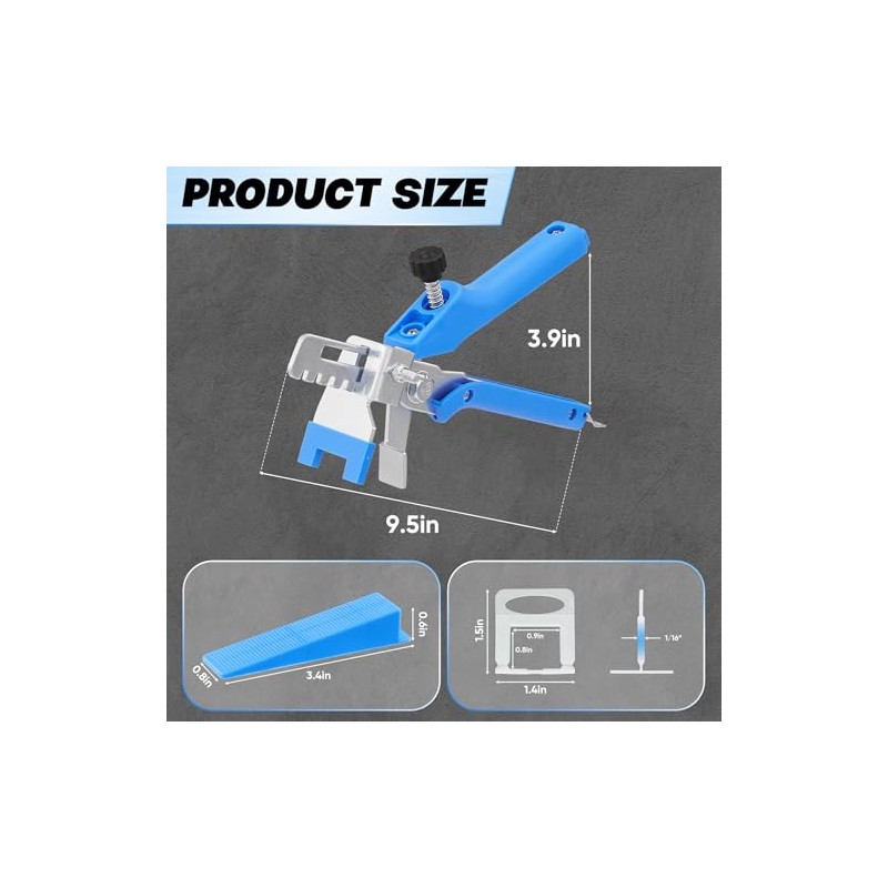 Saker Tile Leveling System 1/16 Inch with Tile Plier, 500pcs