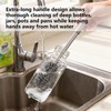 3-Pack Steel Wool Scrubber with Long Handle, Kitchen Dishwashing Pot