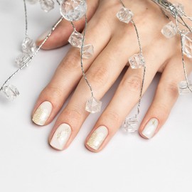 SEMINCA Semi Cured Gel Nail Strips-Salon Quality Semi-Cured Gel Press On Nails Stickers Strengthening Quick DIY Nail Art Manicure Kits for Women at Home 14-Day Wear(Sparkle Glam)