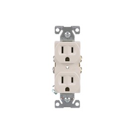 Eaton BR15LA 15-Amp 125-volt Commercial Grade Straight Blade Duplex Receptacle, Light Almond