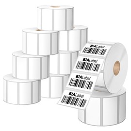 12 Rolls 2" X 1" Barcode Labels, 1300/Roll - Direct Thermal Labels Compatible with Zebra & Rollo Printers