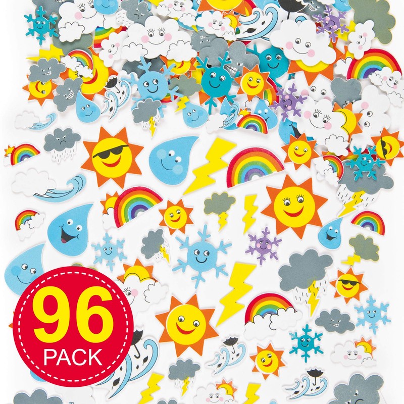 Baker Ross EV3082 Weather Foam Stickers (Pack of 96)