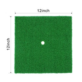 Crestgolf Golf Punching Mats SBR Golf Mats for Indoor and Outdoor Use with Rubber Tee Holder for Driving Range Exercises, Garden Use - Green, 12 x 12 inches (Long Grass)