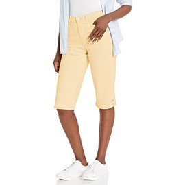 Gloria Vanderbilt Women's Kala Midrise Skimmer Short, Almond Cream - Button Hem, 12