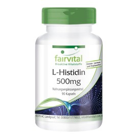 Fairvital L-Histidine Capsules 500 mg – High Dose – Vegan – 90 Capsules – Amino Acid