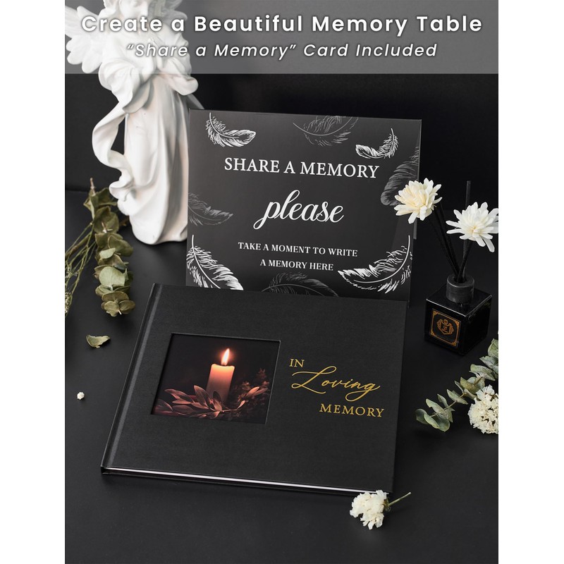 Braveriky Funeral Guest Book, in Loving Memory Sign in Book