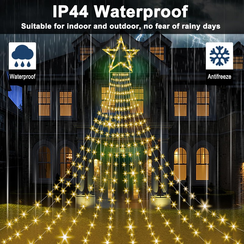 Onory Christmas Outdoor Star String Lights 23FT 860 LED Waterproof