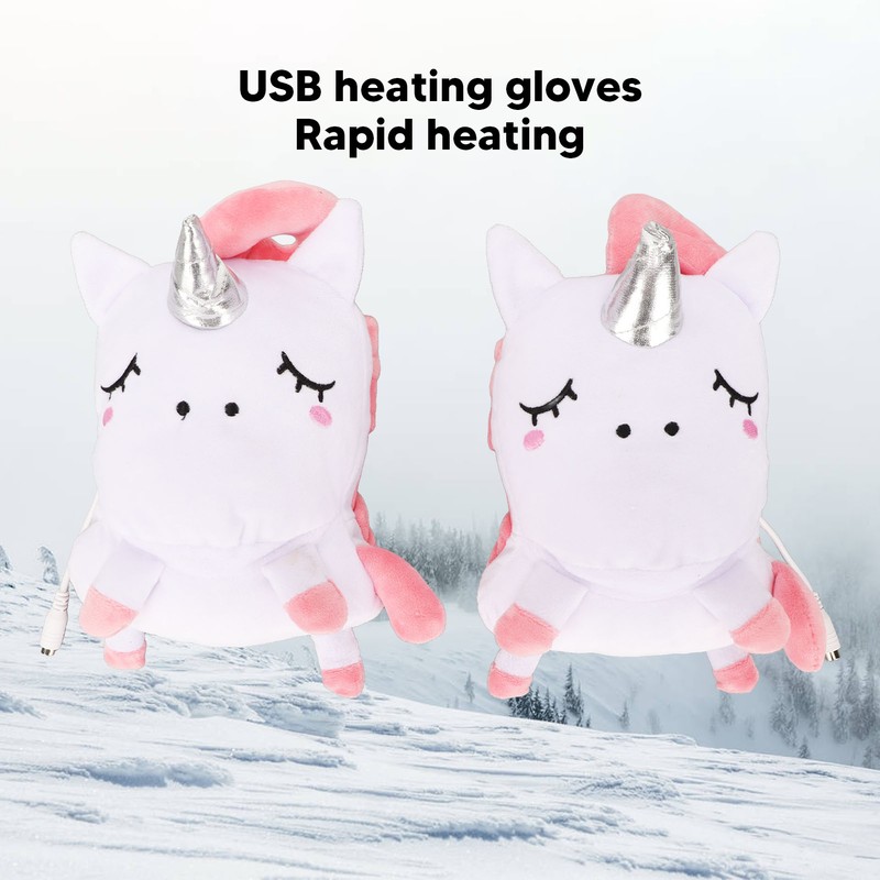 USB Hand Gloves Electric Cute Animal Shape Fingerless Cartoon USB