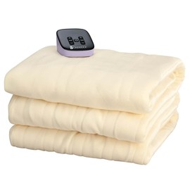 OakRidge Digital Comfort Fleece Heated Twin Blanket - Natural, 100% Polyester, Machine Washable, Oeko-TEX Certified, Perfect for Warm Nights, Controlled Heat Settings