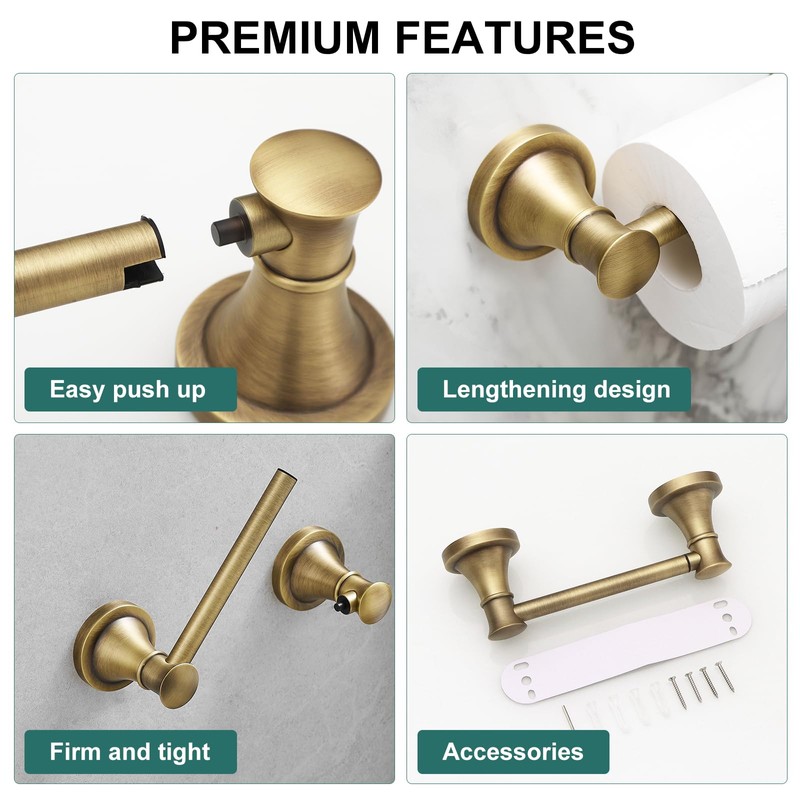 Hoimpro Wall Mounted Rustproof Toilet Tissue Paper Holder Bathroom Accessories