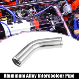X AUTOHAUX 57mm 2.25" OD 4" 100mm Leg Length Universal Car Aluminum Alloy Tube Intercooler Pipe 45 Degree Bend Elbow Air Intake Joiners Tubing - Pack of 2