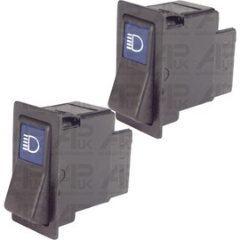 APUK 2x Main Beam Rocker Switch 2 Spade Pin Replacement for Case IH John Deere Leyland Tractor