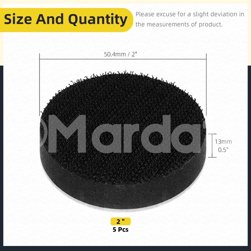 Mardatt 5Pcs 2" Foam Buffering Pad Soft Density Foam Interface