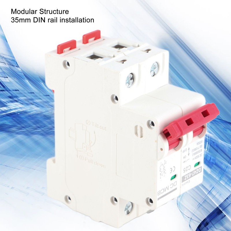 DC Circuit Breaker 2P 6000A Breaking Capacity DIN Rail Installation