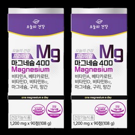 Today's Health Premium Magnesium 400 90 tablets 108g 2 units / 오늘의건강 프리미엄 마그네슘400 90정 108g 2개