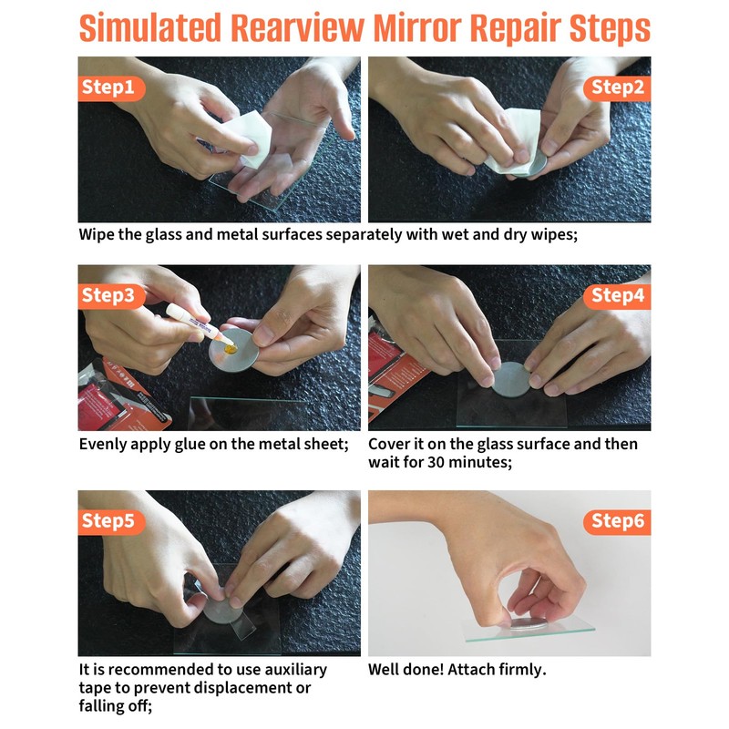 Visbella Rearview Mirror Adhesive Repair Kit Rear View Mirror Glue