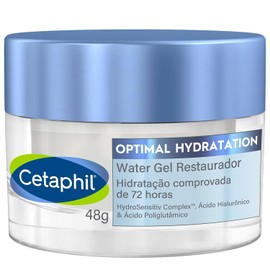 CETAPHIL OPTIMAL HYDRATION WATER GEL 48gr 72 hrs de Hidratación Piel Deshidratada y Sensible con Ácido Hialurónico Poliglutámico y Vitaminas Recomendado por Dermatólogos para Piel Sensible