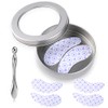 Parches para ojos reutilizables, 2 pares de parches de silicona para debajo de los ojos para líneas finas y ojeras con aplicador de crema para ojos...