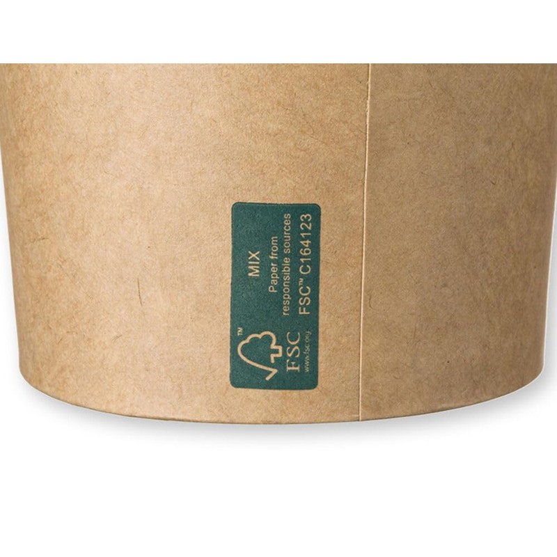 VEPATIM 50 Eisbecher Feinkostbecher aus Kraftpapier FSC® rund 350 ml