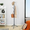 Tangkula Coat Rack Freestanding, Rubber Wood Coat Stand with 8