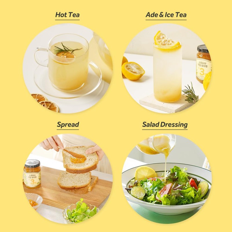 Sweetvia Yuzu Chung, Zero Sugar Tea, Marmalade, Spread, Jam, and