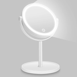 Skyera, Espejo Táctil con Luz LED, Rotación 360°, Blanco