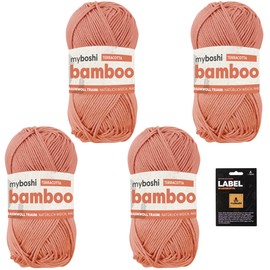 myboshi Bamboo Super Soft Bamboo Cotton Yarn Crochet Knitting Durable Clothing Amigurumi 60% Viscose 40% Cotton (Terracotta) 4 Balls
