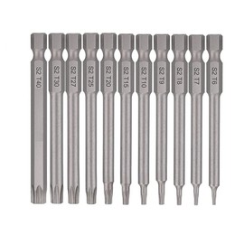Eyech 11pc Torx Screwdriver Bits 1/4 Inch Hex Shank Magnetic Star Torx Security Head Screw Driver Drill Bits Set Torx Bit, T6-T40, 3 Inch Length