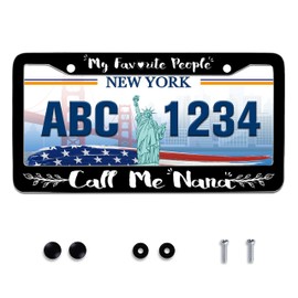 Nana License Plate Frame My Favorite People Call Me Nana License Plate Holder Grandmother Stainless Steel Auto Parts Decoration with Screws License Plate for Men Women 12x6