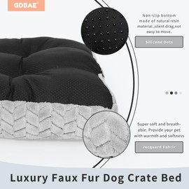 Dog Crate Pad 42x28 Washable,42inch Dog Bed for Crate and Kennel with Anti-Slip Bottom,Rectangle Pet Pad for Large Crate Soft Comfy Anxiety Calming Sleeping,Grey