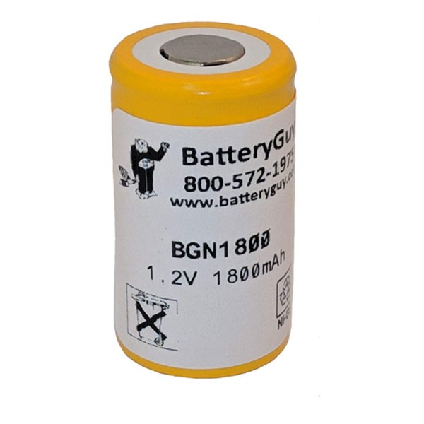 BatteryGuy NUN1800-CSF Replacement 1.2V 1800mAh Nickel Cadmium Battery Brand Equivalent (Rechargeable)