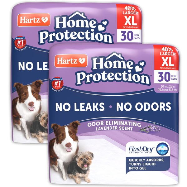 Hartz Home Protection Lavender Scented Dog Pads, XL 60 count,