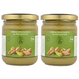 Veggy Duck Veggy Duck - Sweet Spreadable Pistachio Cream 400g (200g, Pack of 2) | With 45% Mediterranean Pistachios | Italian Artisan Food Gourmet | Suitable for Breakfasts & Desserts