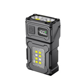 WARSUN Rotating Head Flashlight, Small Led Flashlight, Pocket Flashlight Rechargable, Back Clip, Magnetic Flashlight, Flashlight for Running, Camping, Emergency, Outdoor, Warning Flash