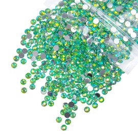 qiipii 620PCS 6mm Light Green Resin Crystal Rhinestones for Crafting Grass Green Flatback Stones Bulk SS30 Diamonds Crystals Gems Charms Supplies for Nails Face Eyes Makeup Tumblers DIY Crafts Decor